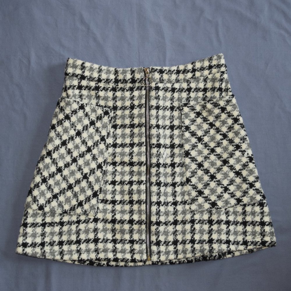 Houndstooth A-Line Skirt